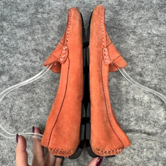 Mercanti Fiorentini Shoes Womens Size 6.5B Orange Suede Penny Loafers Driving - Picture 7 of 10
